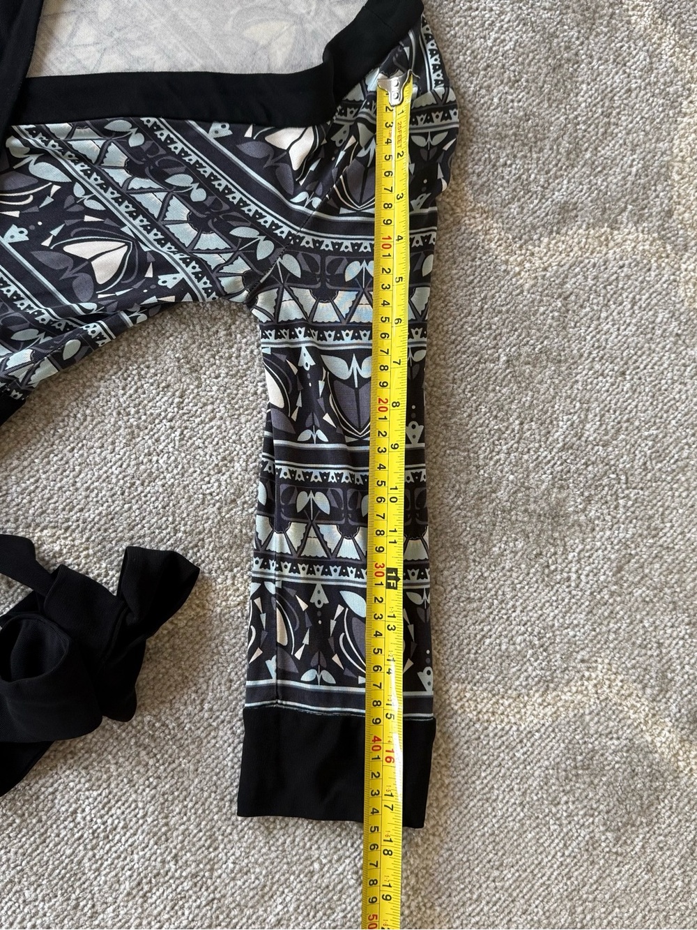 Diane Von Furstenberg Black and Light Blue Patterned Wrap Midi Dress - Picture 5 of 6
